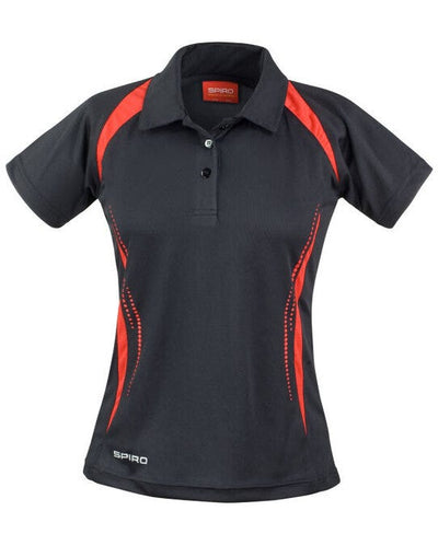 Spiro S177F Ladies Team Spirit Polo Shirt - Black/Red
