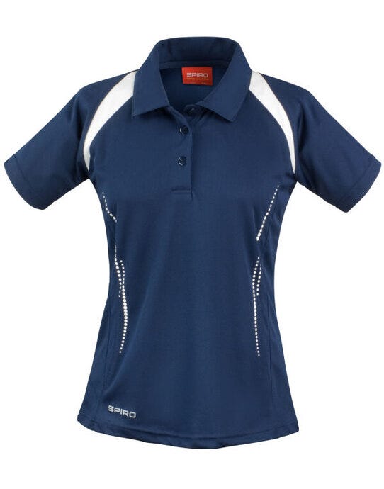 Spiro S177F Ladies Team Spirit Polo Shirt - Navy/White