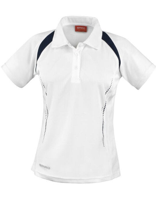 Spiro S177F Ladies Team Spirit Polo Shirt - White/Navy