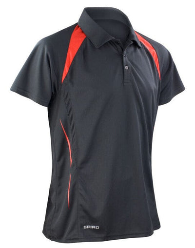 Spiro S177M Mens Team Spirit Polo Shirt - Black/Red