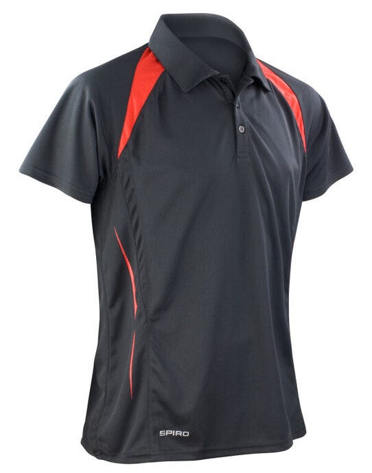 Spiro S177M Mens Team Spirit Polo Shirt - Black/Red