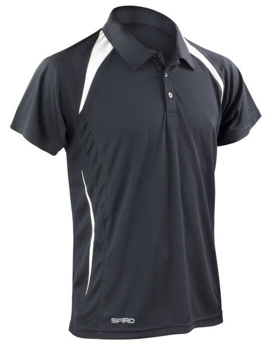 Spiro S177M Mens Team Spirit Polo Shirt - Black/White