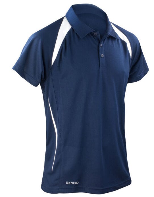 Spiro S177M Mens Team Spirit Polo Shirt - Navy/White