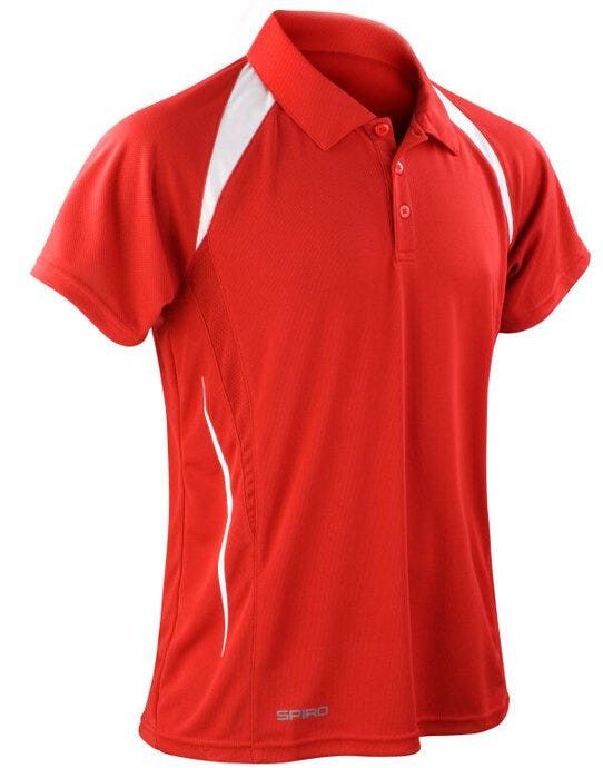 Spiro S177M Mens Team Spirit Polo Shirt - Red/White