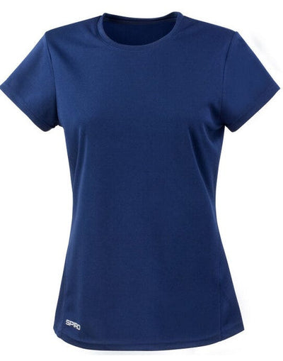 Spiro S253F Ladies Quick Dry S/Sleeve T-Shirt - Navy