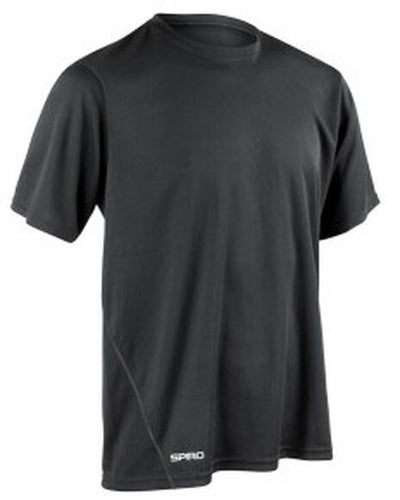 Spiro S253M Mens Quick Dry S/Sleeve T-Shirt - Black