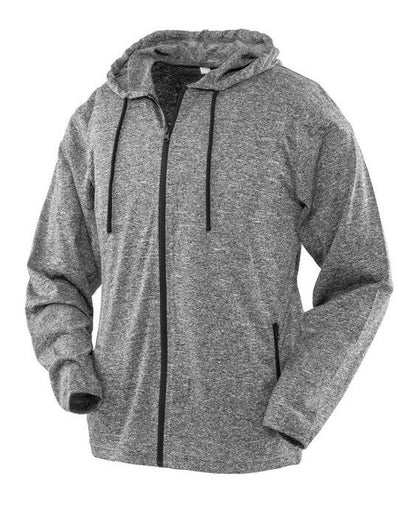 Spiro Fitness S277F Womens Hooded Tee-Jacket - Grey/Black