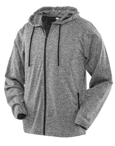 Spiro Fitness S277M Mens Hooded Tee-Jacket - Grey/Black