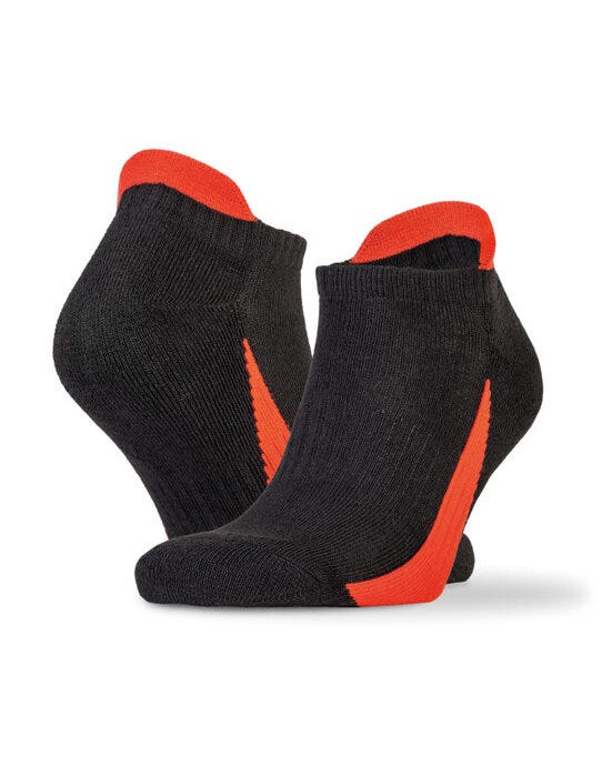 Spiro S293X 3-Pack Mixed Sneaker Sport Sock - Black/Red