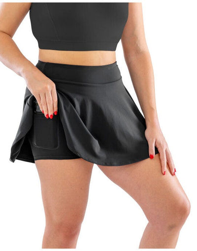 Spiro S797F Recycled Ladies Fitness Skort - Black
