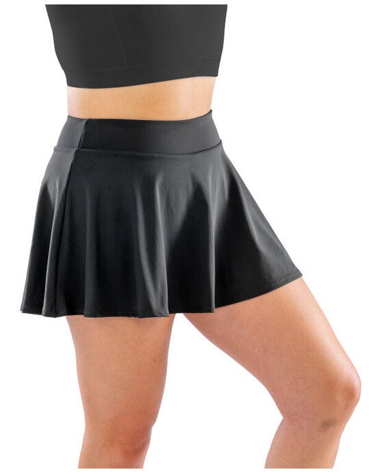Spiro S797F Recycled Ladies Fitness Skort - Black