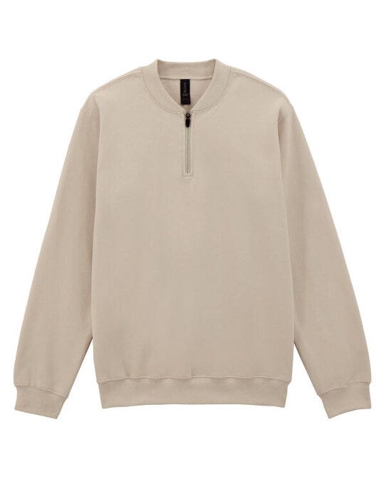 Gildan SF008 Softstyle Midweight 1/4 Zip Sweat - Sand