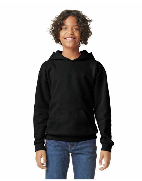 Gildan SF500B Softstyle Midw Fleece Youth Hoody - Black