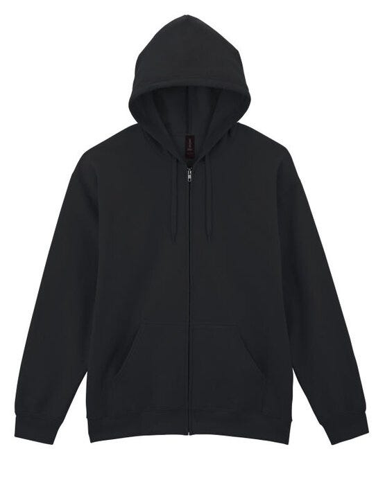 Gildan SF600 Softyle Midweight Full Zip Hoody - Black