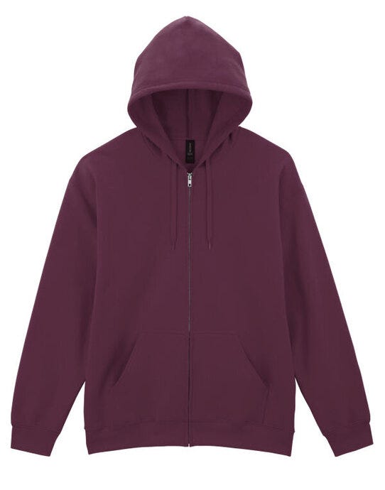 Gildan SF600 Softyle Midweight Full Zip Hoody - Maroon