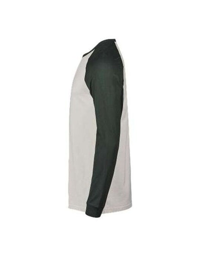 Tee Jays TJ1170 Unlabeled Baseball Tee - Cement/Dark Green