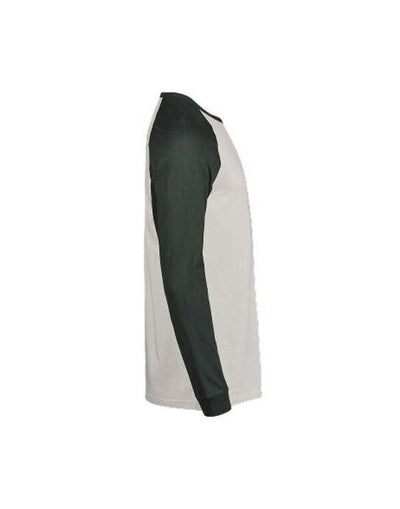 Tee Jays TJ1170 Unlabeled Baseball Tee - Cement/Dark Green