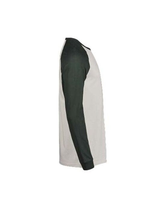 Tee Jays TJ1170 Unlabeled Baseball Tee - Cement/Dark Green