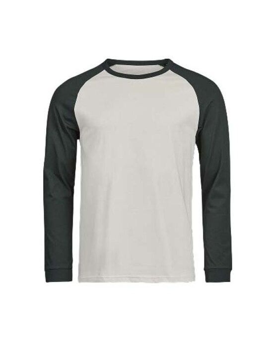 Tee Jays TJ1170 Unlabeled Baseball Tee - Cement/Dark Green