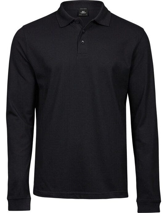 Tee Jays TJ1406 Mens Luxury L/S Stretch Polo - Black