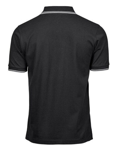 Tee Jays TJ1407 Mens Luxury Stripe Stretch Polo - Black/White