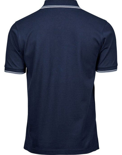 Tee Jays TJ1407 Mens Luxury Stripe Stretch Polo - Navy/White