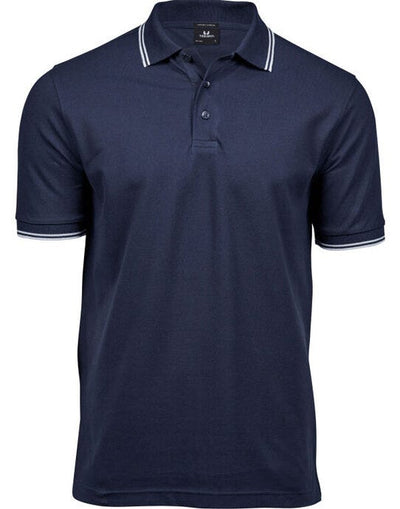 Tee Jays TJ1407 Mens Luxury Stripe Stretch Polo - Navy/White