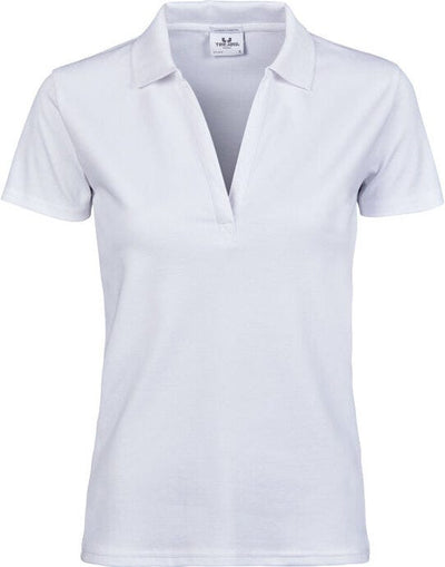 Tee Jays TJ1409 Womens Luxury Stretch V Polo - White