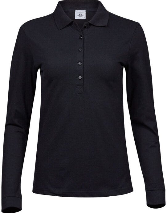 Tee Jays TJ146 Ladies Luxury L/S Stretch Polo - Black