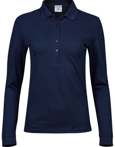 Tee Jays TJ146 Ladies Luxury L/S Stretch Polo - Navy