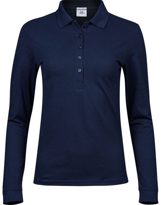 Tee Jays TJ146 Ladies Luxury L/S Stretch Polo - Navy