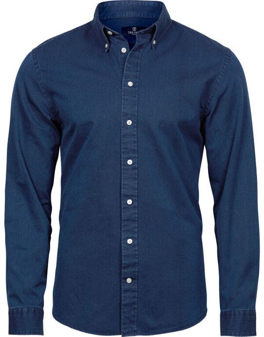 Tee Jays TJ4002 Mens Casual Twill Shirt - Indigo