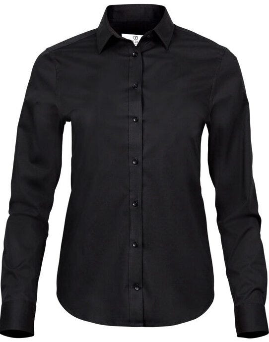 Tee Jays TJ4025 Ladies Stretch Luxury Shirt - Black