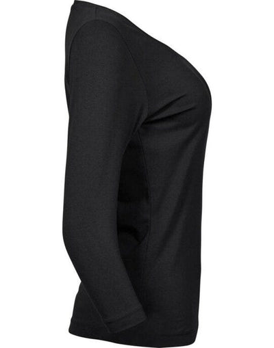 Tee Jays TJ460 Ladies 3/4 Sleeve Stretch Tee - Black