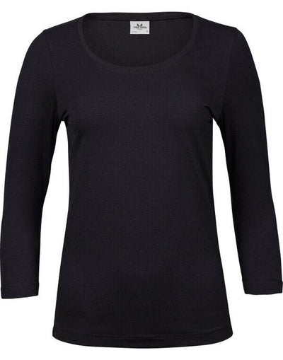 Tee Jays TJ460 Ladies 3/4 Sleeve Stretch Tee - Black