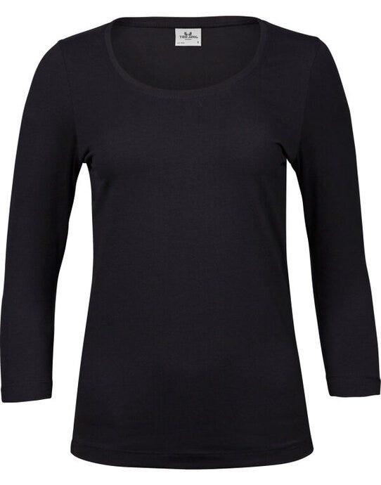 Tee Jays TJ460 Ladies 3/4 Sleeve Stretch Tee - Black