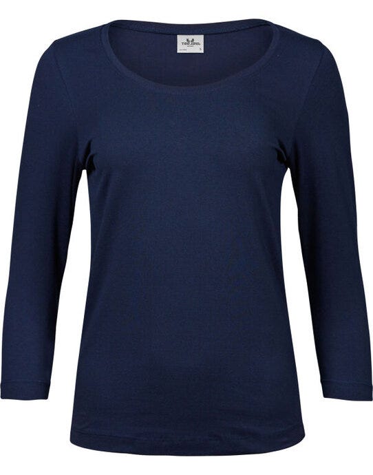 Tee Jays TJ460 Ladies 3/4 Sleeve Stretch Tee - Navy