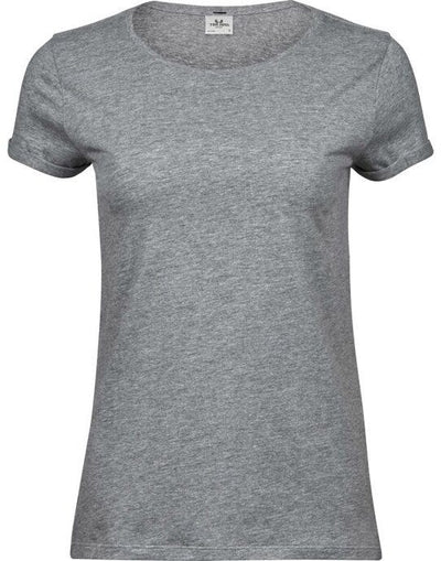 Tee Jays TJ5063 Ladies Roll Up Sleeve Tee - Heather Grey