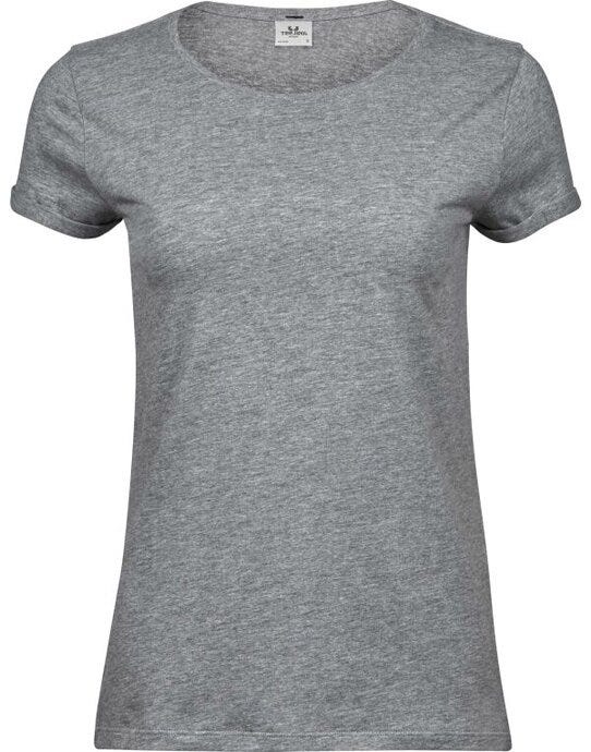 Tee Jays TJ5063 Ladies Roll Up Sleeve Tee - Heather Grey