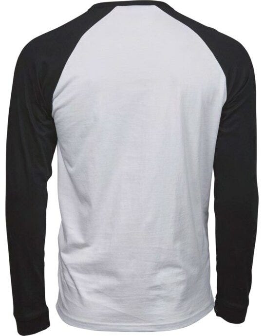 Tee Jays TJ5072 Mens Baseball Tee - White/Black