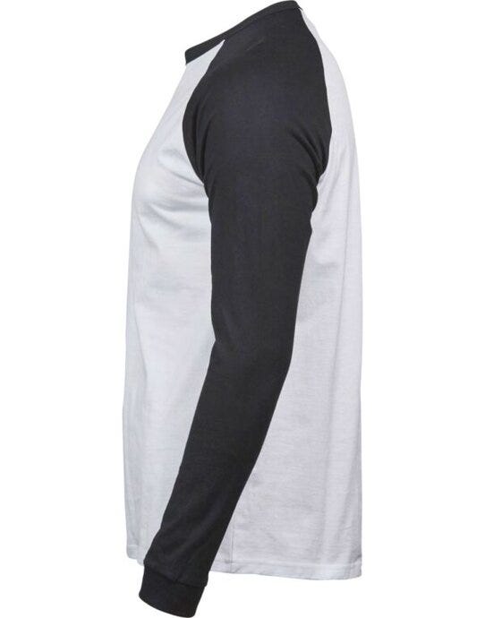 Tee Jays TJ5072 Mens Baseball Tee - White/Black