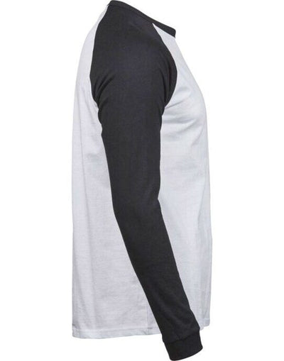 Tee Jays TJ5072 Mens Baseball Tee - White/Black