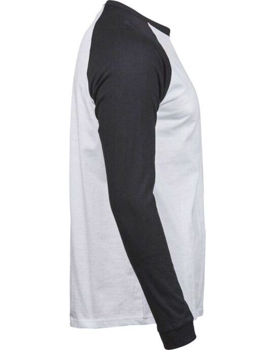 Tee Jays TJ5072 Mens Baseball Tee - White/Black