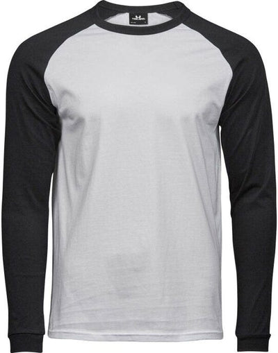 Tee Jays TJ5072 Mens Baseball Tee - White/Black