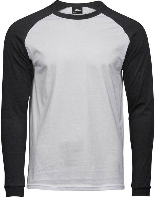 Tee Jays TJ5072 Mens Baseball Tee - White/Black