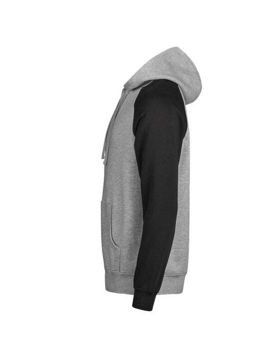 Tee Jays TJ5156 Unlabeled Two-Tone Hooded Sweat - Heather Grey/black