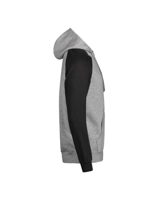 Tee Jays TJ5156 Unlabeled Two-Tone Hooded Sweat - Heather Grey/black