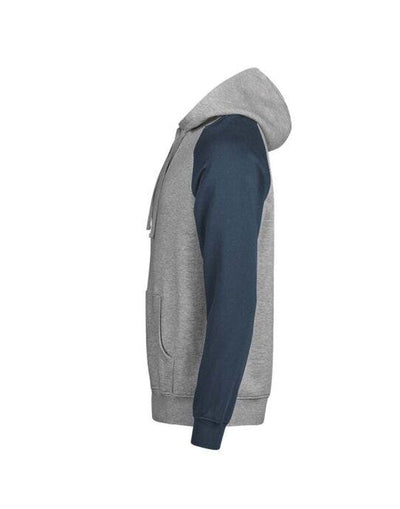 Tee Jays TJ5156 Unlabeled Two-Tone Hooded Sweat - Heather Grey/Ink
