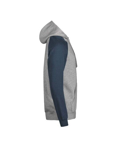Tee Jays TJ5156 Unlabeled Two-Tone Hooded Sweat - Heather Grey/Ink