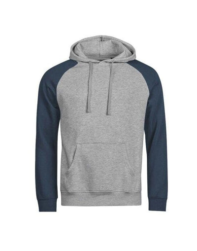 Tee Jays TJ5156 Unlabeled Two-Tone Hooded Sweat - Heather Grey/Ink